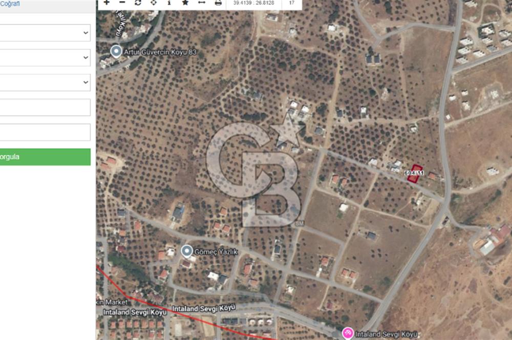 GÖMEÇ KARAAĞAÇ'TA 421 M2 VİLLA İMARLI ARSA