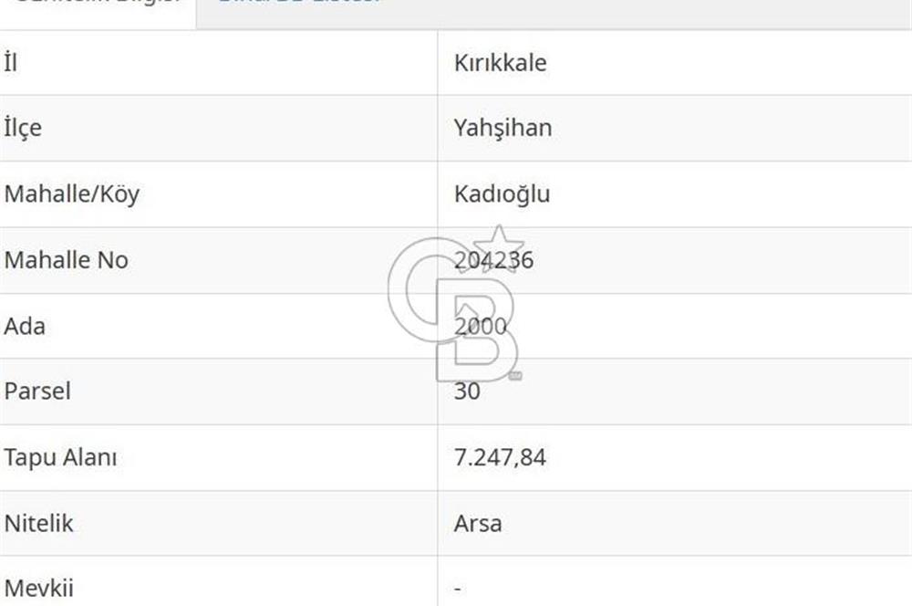 KIRIKKALE / YAHŞİHAN / KADIOĞLU MAHALLESİNDE YATIRIMLIK ARSA