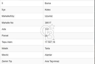 BURSA KELES'TE 17.587,18 M2 TARLA - 1 - 349272