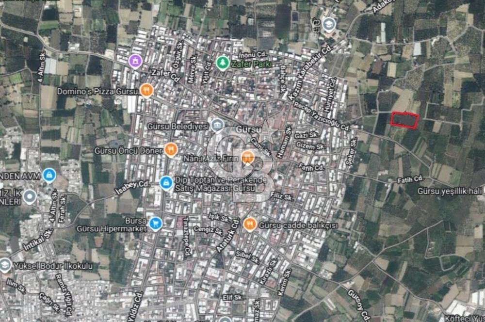 GÜRSU’DA İMARA 200 METRE MESAFEDE SATILIK FIRSAT TARLA