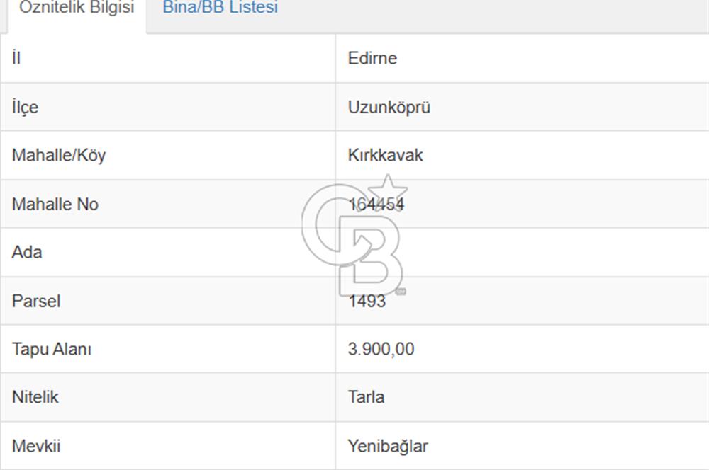 Edirne Uzunköprü Kırkkavak Köyünde 3900 M² Satılık Tarla