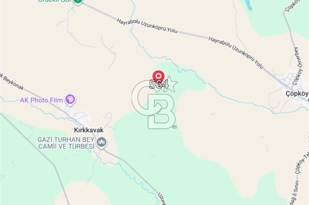 Edirne Uzunköprü Kırkkavak Köyünde 3050 M² Satılık Tarla