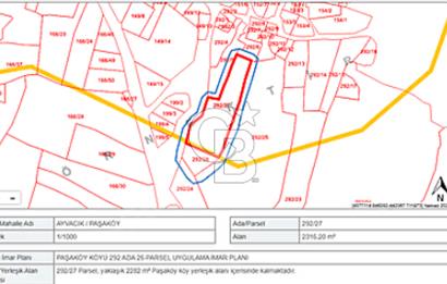 ÇANAKKALE AYVACIK PAŞAKÖY 'DE TURİZM İMARLI OTEL ARSASI 2136 m²