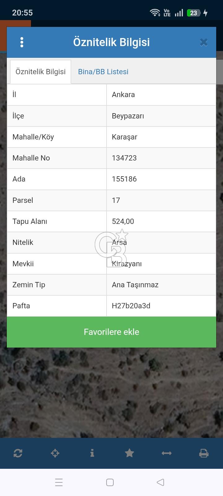 BEYPAZARI KARAŞAR KİRAZYANI MEVKİNDE SATILIK VİLLA ARSASI