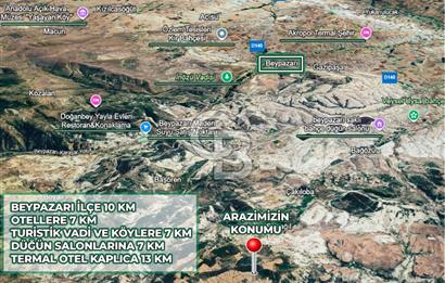 BEYPAZARI'NDA YATIRIMLIK 10.585 MT2 YOL CEPHELİ KÖYE 950 MT