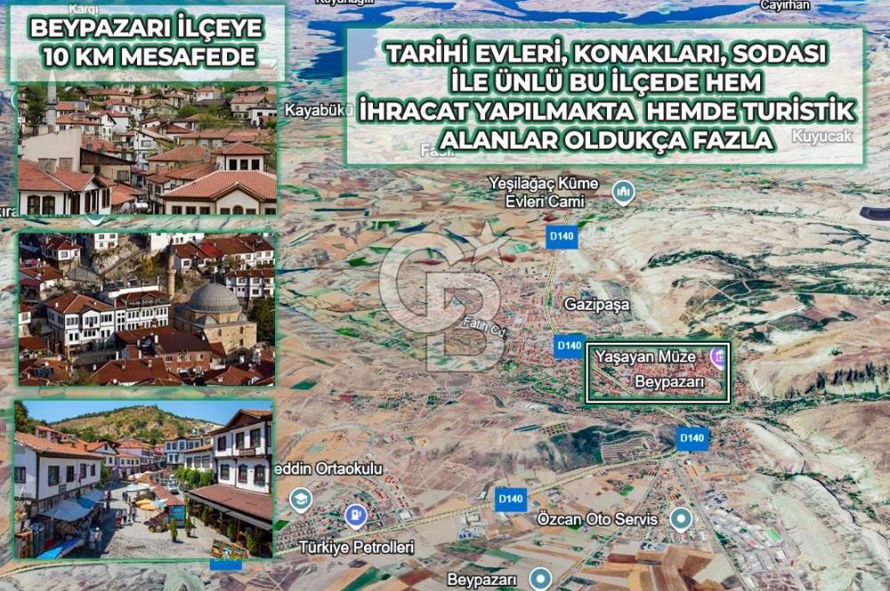 BEYPAZARI'NDA YATIRIMLIK 10.585 MT2 YOL CEPHELİ KÖYE 950 MT