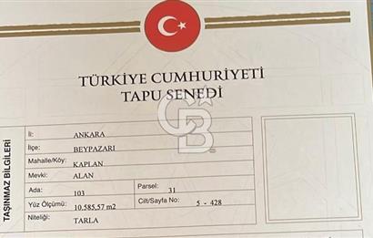 BEYPAZARI'NDA YATIRIMLIK 10.585 MT2 YOL CEPHELİ KÖYE 950 MT