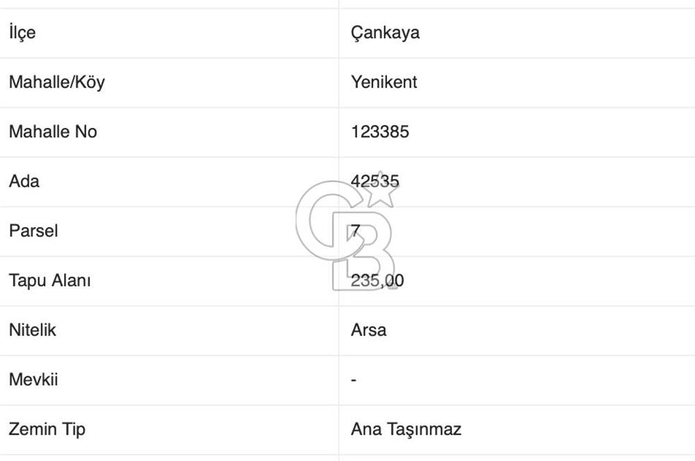 CB NEW YAŞAM'DAN SATILIK 1+1 YAPIMINA UYGUN 235 M2 ARSA