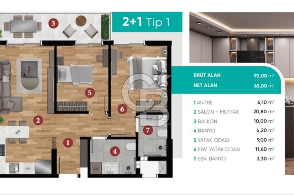 Menemen Ulukentte site içerisinde Bahçeli 2+1 Daire