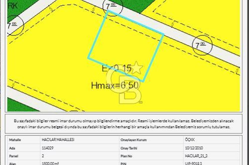 GÖLBAŞI HACILAR’DA  MUSTAKİL TAPULU 1500.m² SATILIK ARSA