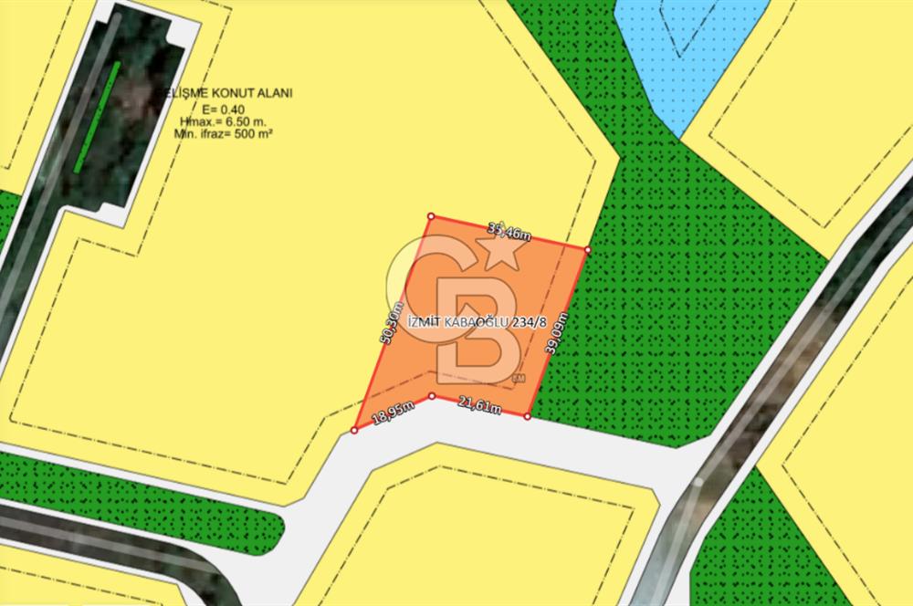 İZMİT KABAOĞLUNDA İMARLI 1450M² MANZARALI SATILIK ARSA