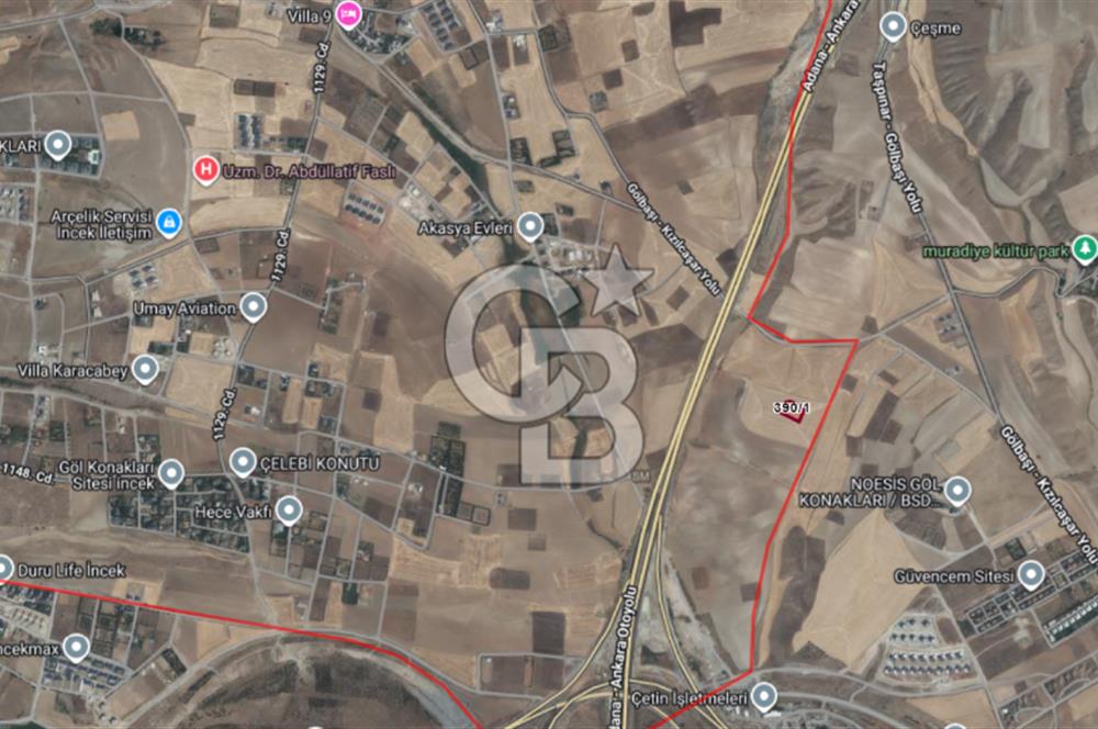 GÖLBAŞI KIZILÇAŞARDA VİLLA İMARLI 3000 m2 SATILIK ARSA