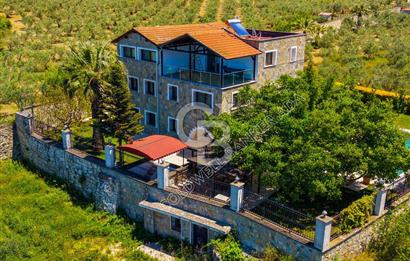 Kuşadası Yaylaköy’de Full Deniz Manzaralı, Zeytinlik İçerisinde Satılık Özel Malikane