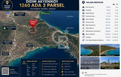 Akbük'e 7 km I Villa İmarlı Kadastral Yola Cepheli 300 m2 Arsa