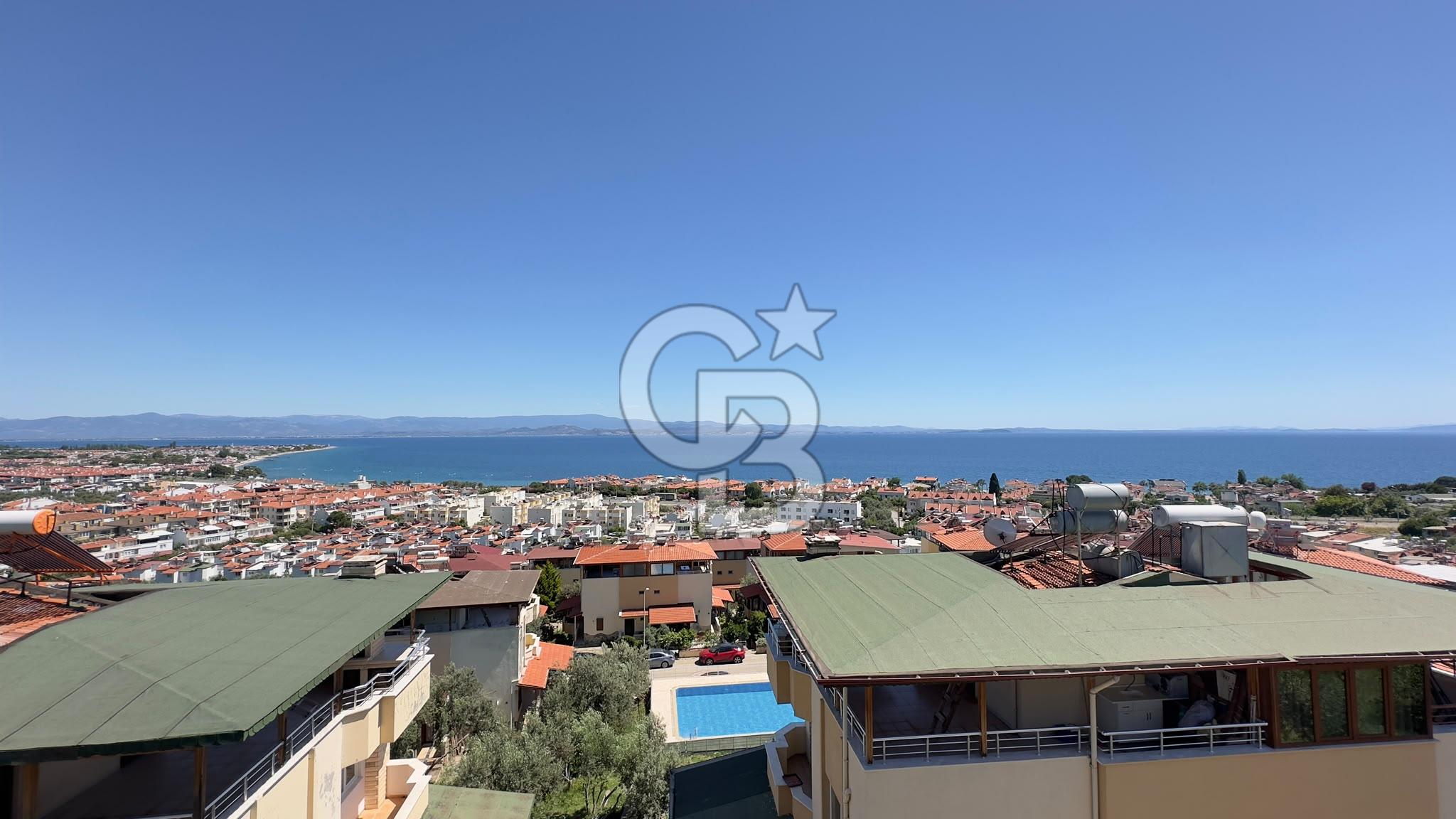 EDREMİT KAZDAĞLARI DENİZ MANZARALI HAVUZLU 4+2 TRİPLEKS SATILIK