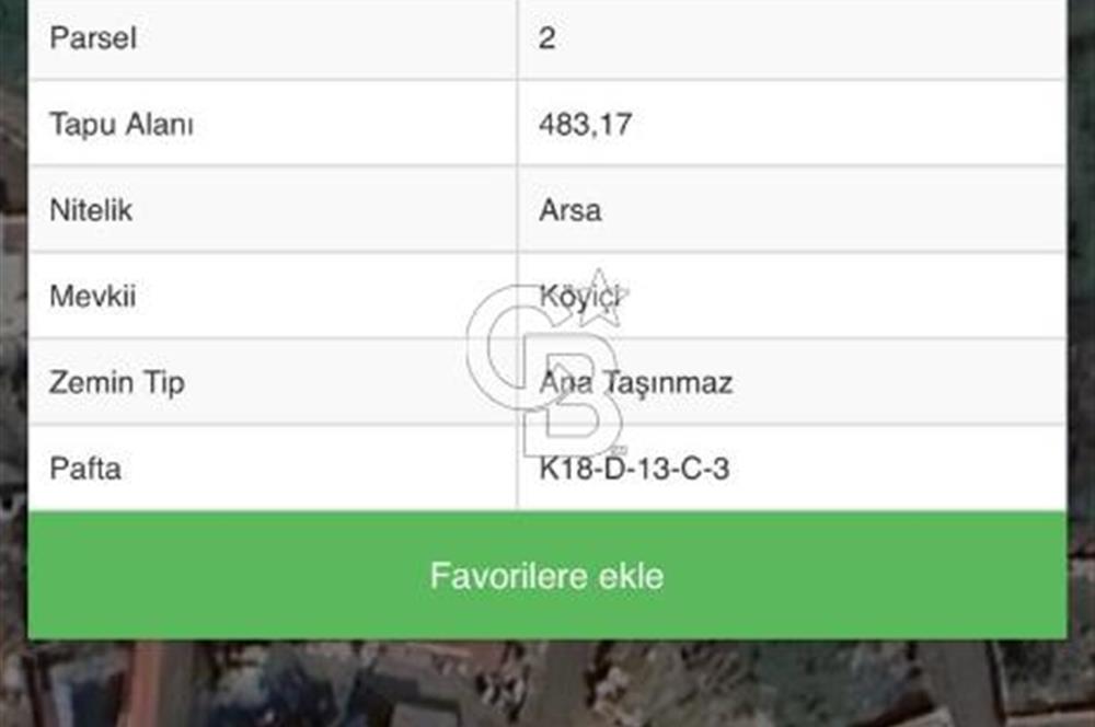 İzmir Menemen Emiralem Yayla Mh 483m² Satılık Arsa CB-PH