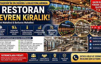 Ataşehir'de Devren Kiralık Yüksek Cirolu 2 Şubeli Marka Restoran