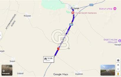 Konya-Yunak Kuzören Mah.19.014 m² Ana Yola Yakın Satılık Tarla