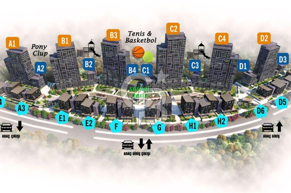İncek Loft'ta  1+1  Satılık Daire