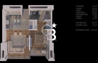İncek Loft'ta  1+1  Satılık Daire