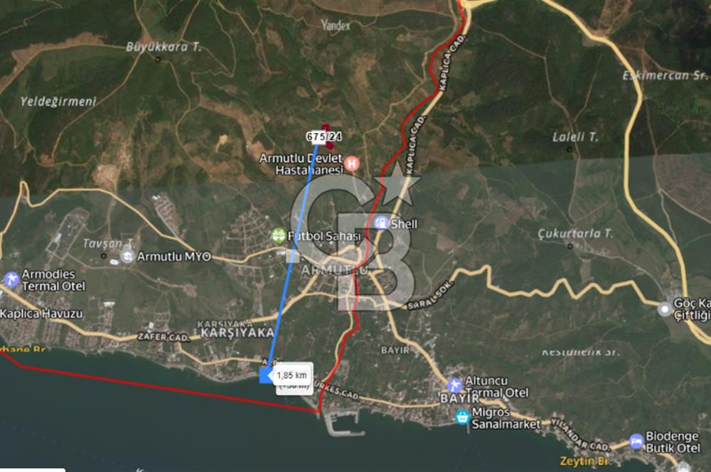 Yalova Armutlu Karşıyaka Satılık Tarla