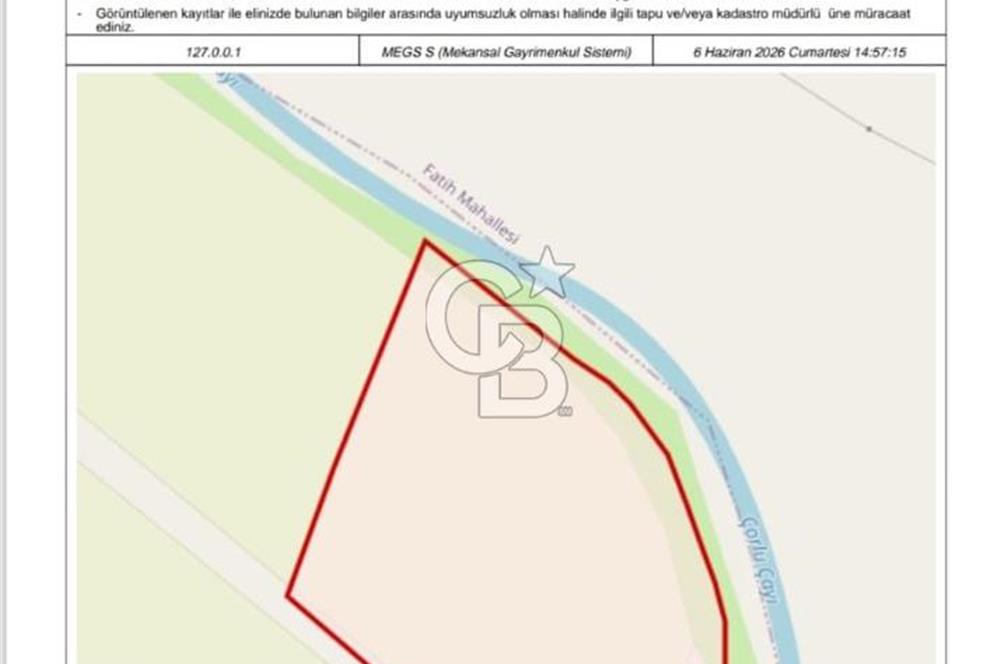 Tekirdağ,Muratlu,İnanlı,Sarımeşe'de 10233,33 m2 müstakil tarla