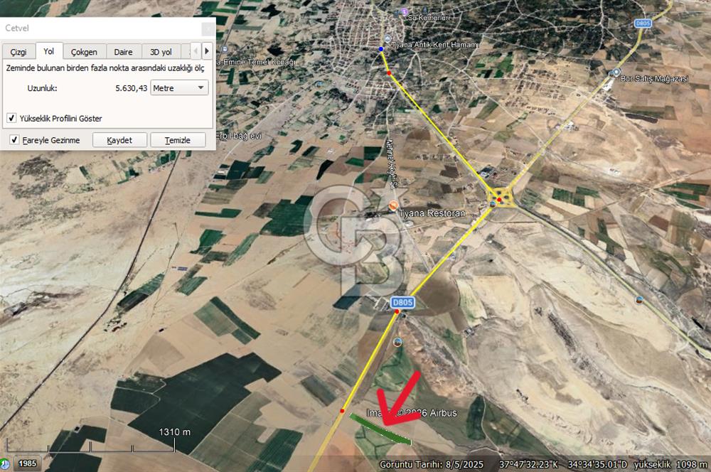Niğde Bor Kemerhisar’da 28.256 m² Resmi Yolu Olan Asfalta 50 metre Tarla