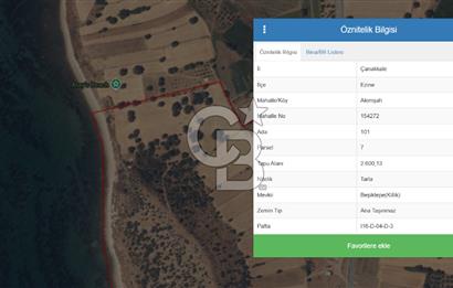 ÇANAKKALE EZİNE ALEMŞAH 2600 M2 SATILIK TARLA