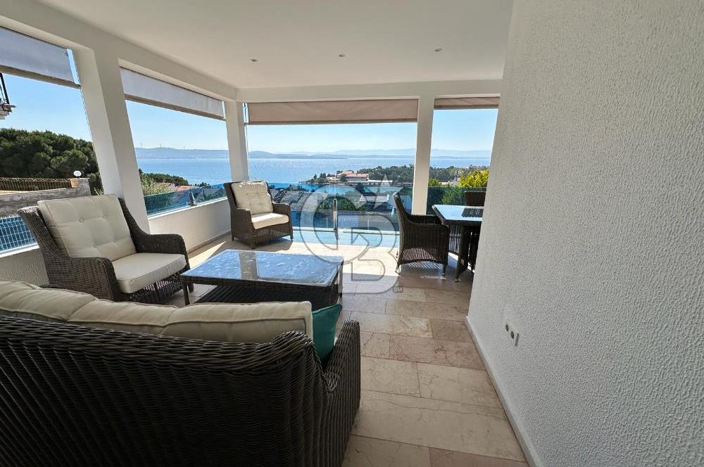 ÇEŞME ARDIÇ - PAŞALİMANI 6+1 HAVUZLU EŞYALI KİRALIK VİLLA