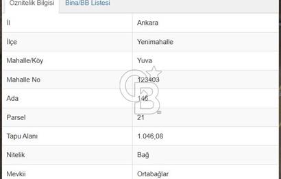 YENİMAHALLE YUVAKÖY'DE 271 m² HİSSELİ TARLA