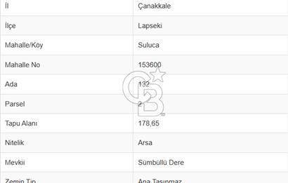ÇANAKKALE LAPSEKİ SULUCA'DA SATILIK HOBİ BAHÇESİ