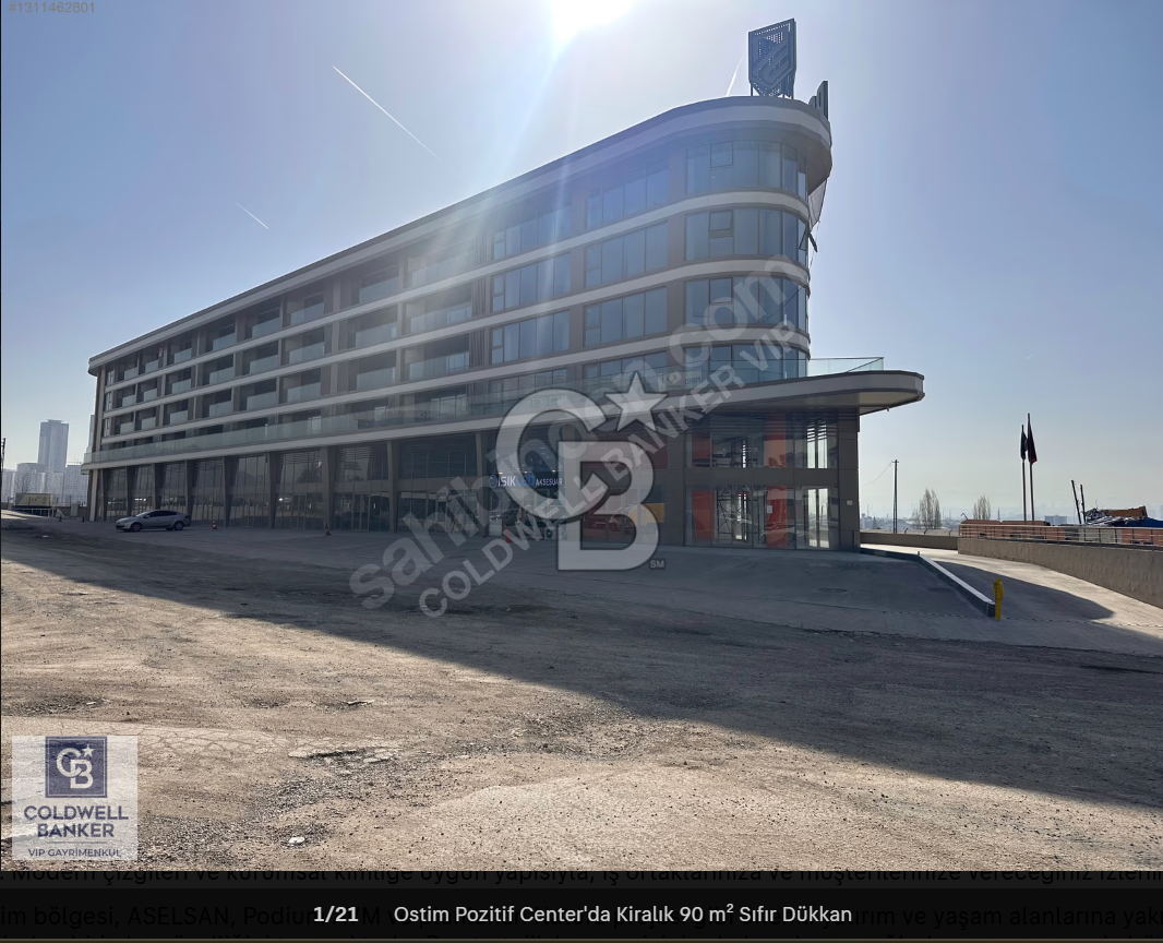 Ostim Pozitif Center'da Kiralık 90 m² Sıfır Dükkan