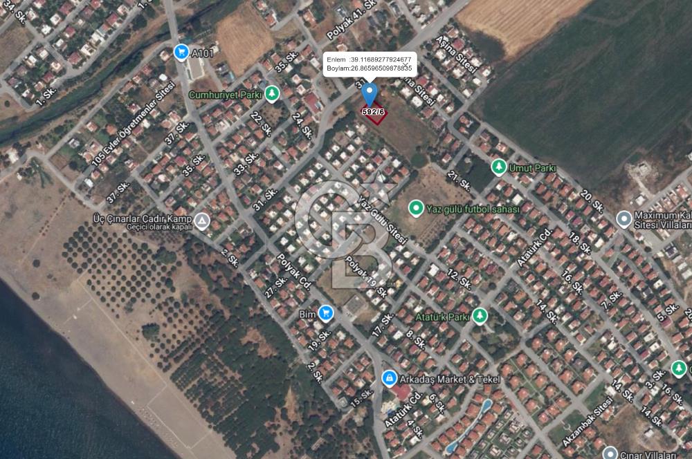 C.B. ROUTE | DİKİLİ KABAKUM POLYAKTA ANA YOLA 1. PARSEL ARSA