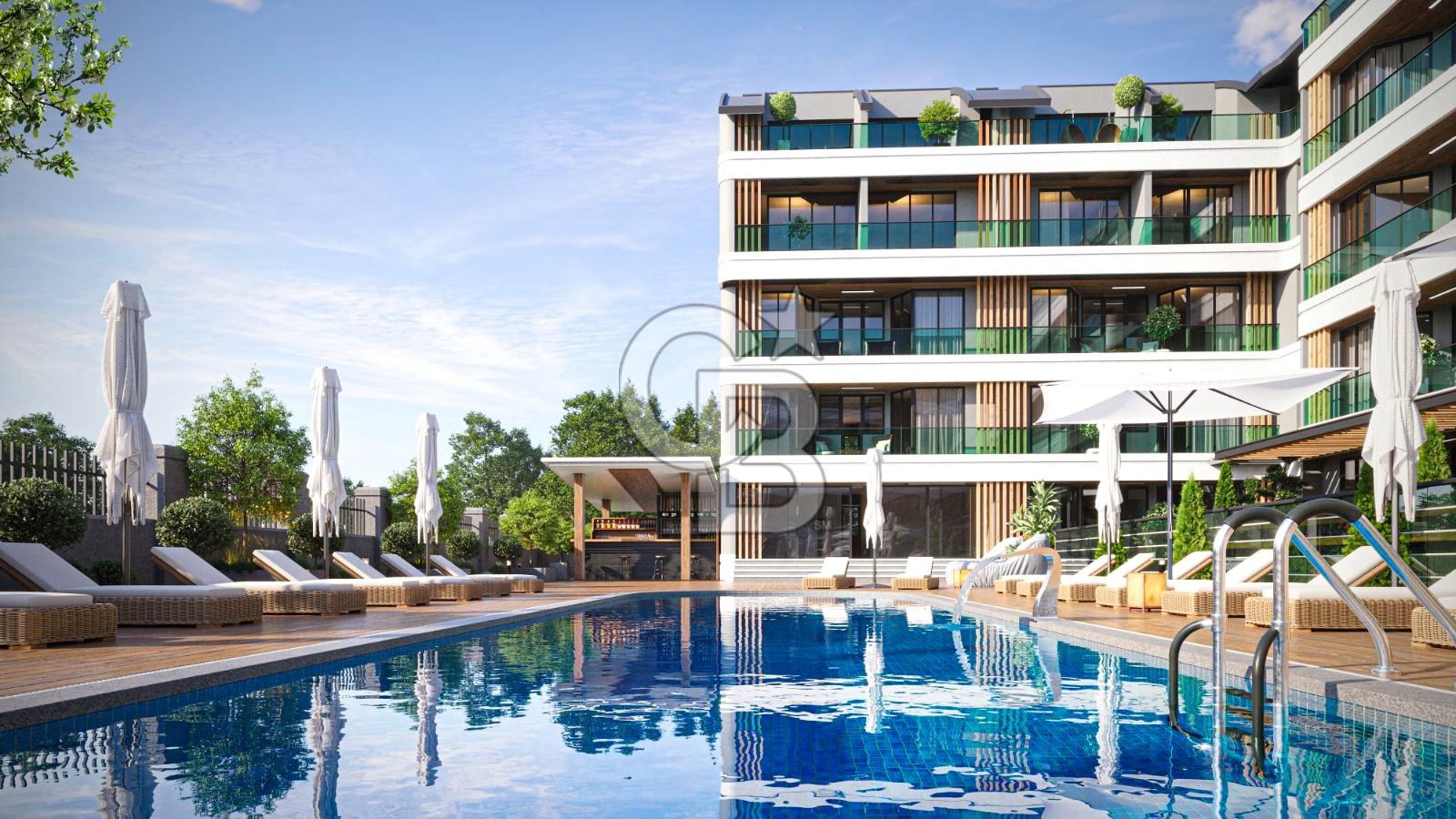 SANDİEGO REZİDANSTA SIFIR 1+1 EŞYALI KİRALIK HAVUZLU DAİRE