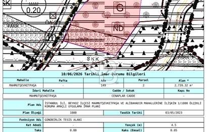 BEYKOZ MAHMUTŞEVKETPAŞA 1370M2, 0.05 EMSAL CADDEYE CEPHE ARSA