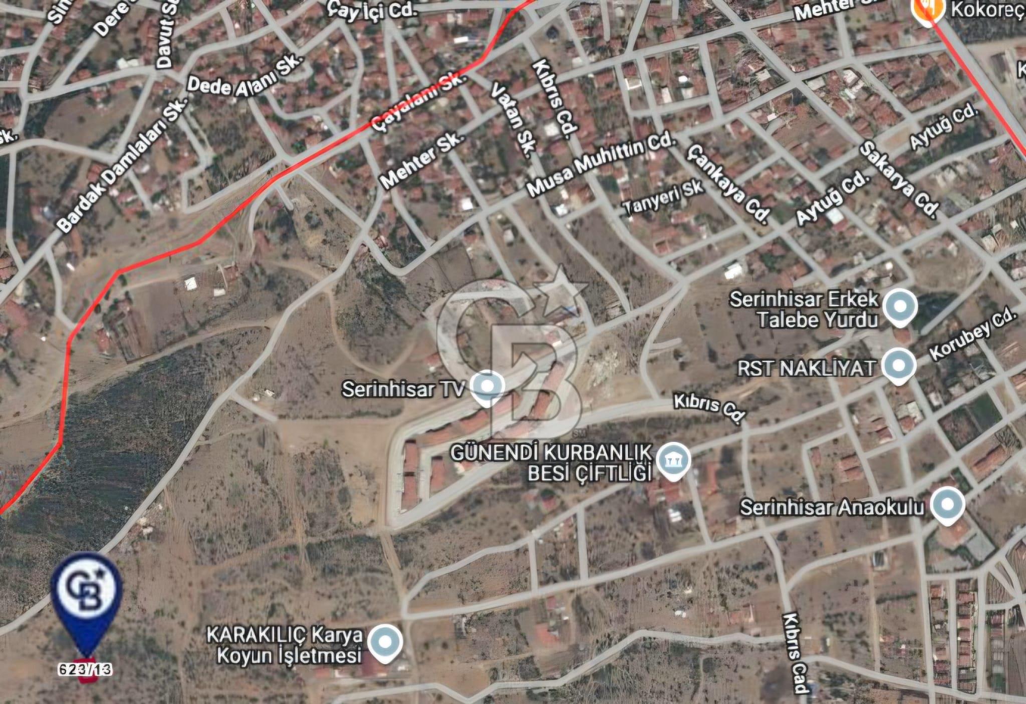 Serinhisar Şaireşref de 515 M² 2 Kat %40 İmarlı Satılık Arsa