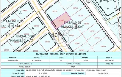 ARNAVUTKÖY YAVUZ SELİM İSTANBUL HAVALİMANI YAKINI İMARLI ARSA