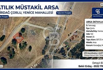 Tekirdağ Çorlu Yenice de 307 Metre İmarlı Müstakil Arsa - 4 - 352346