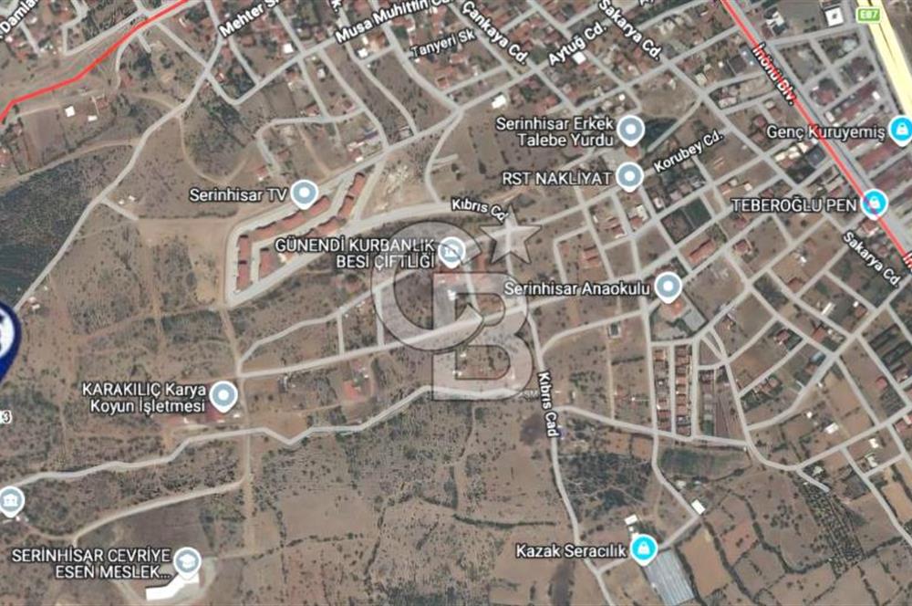 Serinhisar Şaireşref de 515 M² 2 Kat %40 İmarlı Satılık Arsa