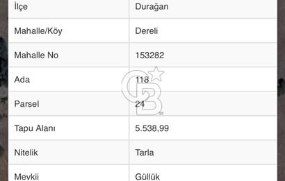 SİNOP DURAĞAN DERELİ KÖYÜ'NDE SATILIK TARLA | 5.538 m² | FIRSAT