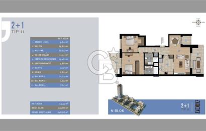 Mavişehir Livin Bahçe Teraslı Eşyalı Satılık 2+1 146 m² Daire