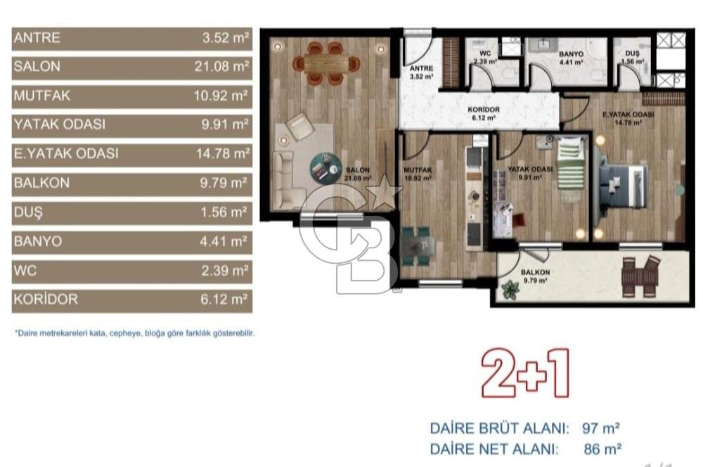 PEKTANE SEYİRTEPE PRESTİJ KONUTLARINDA 2+1 SIFIR DAİRE