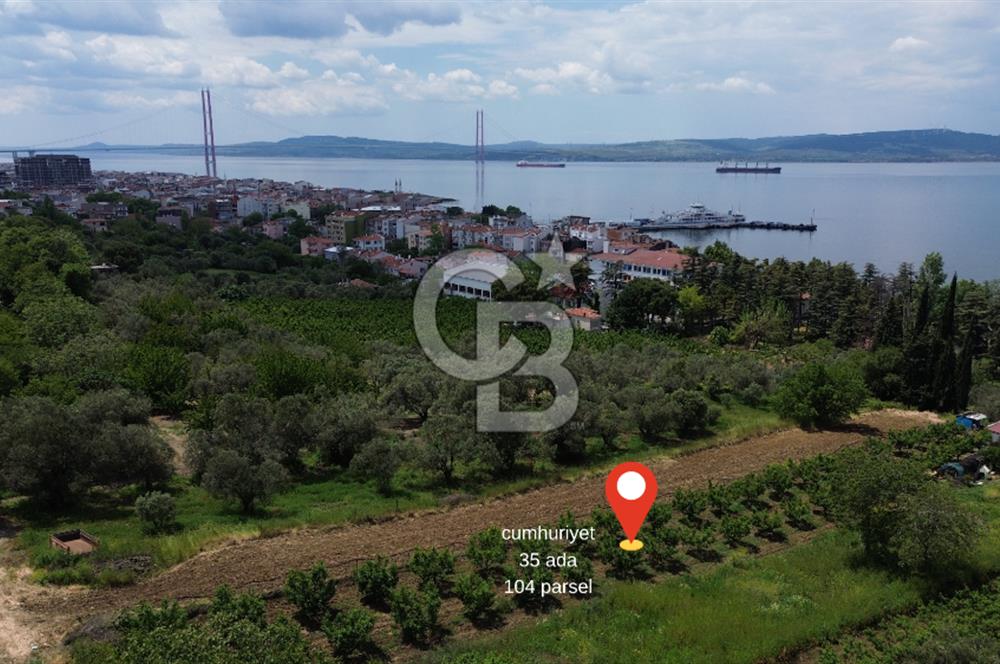 ÇANAKKALE LAPSEKİDE BOĞAZ VE KÖPRÜ MANZARALI SATILIK TARLA