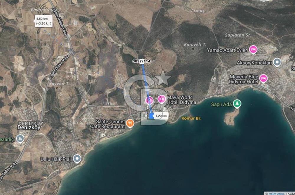 Didim Fevzipaşa'da Plajlara 1 km Mesafede Satılık Villa Arsası