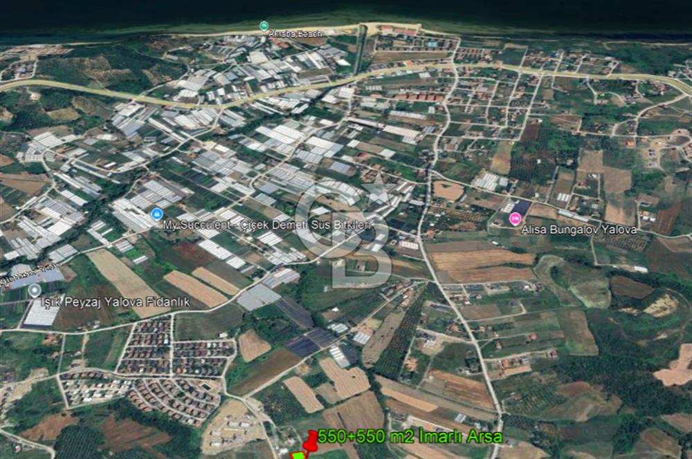 YALOVA TERMAL AKKÖY SATILIK DENİZ VE DOĞA MANZARALI ARSA 550m2!.