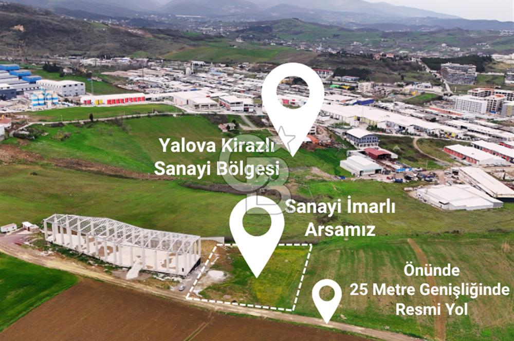 YALOVA KİRAZLI SANAYİDE RUHSATLI & PROJELİ 2810 m² FABRİKA ARSA