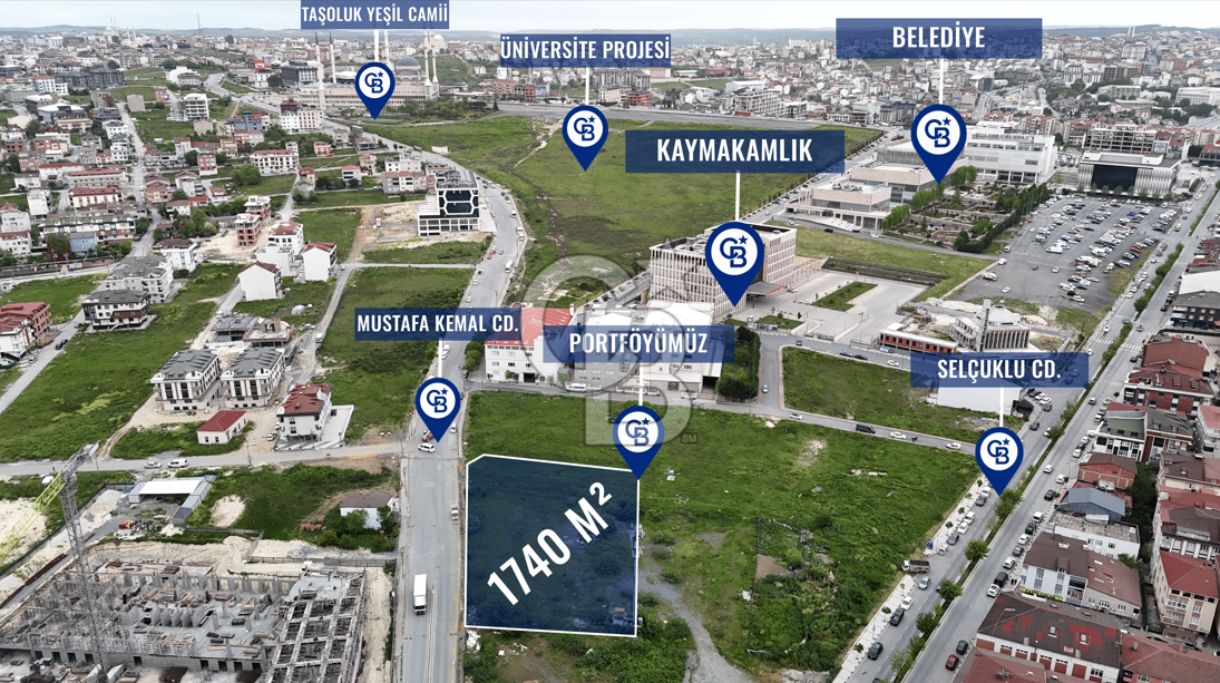 SATILIK 1.740 M2 TAŞOLUKDA CADDE CEPHELİ TICARI İMARLI ARSA 