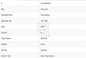AYVACIK HAMDİBEY' DE KONUT İMARLI ARSA - 7 - 353022