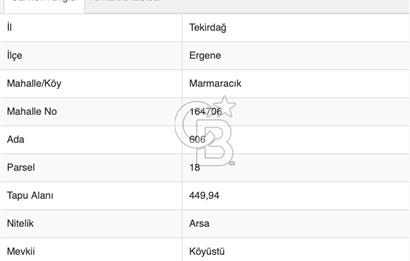 Tekirdağ Ergene Marmaracık  kat karşılığı Arsa