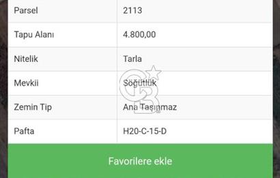 Kadastro Yoluna Cepheli, TEK TAPU Satılık 4.800 m² Verimli Tarla
